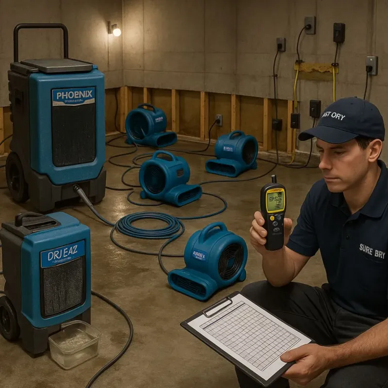 Structural Drying and Dehumidification process in South Connellsville, PA
